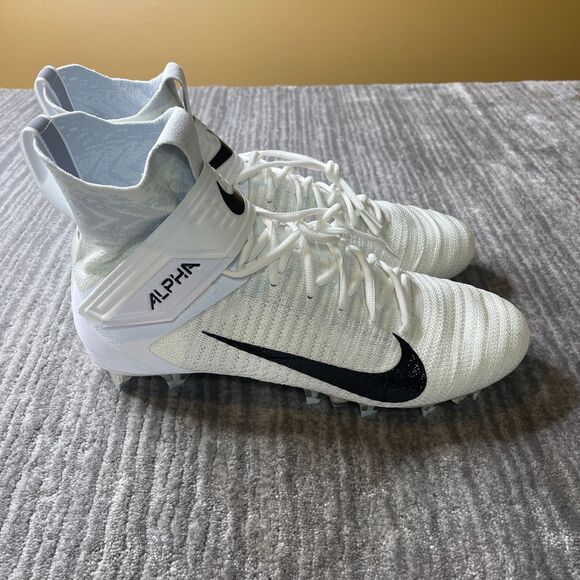 Nike Alpha Menace Elite 2 Football Cleats Mens 13 White Flyknit AO3374-101